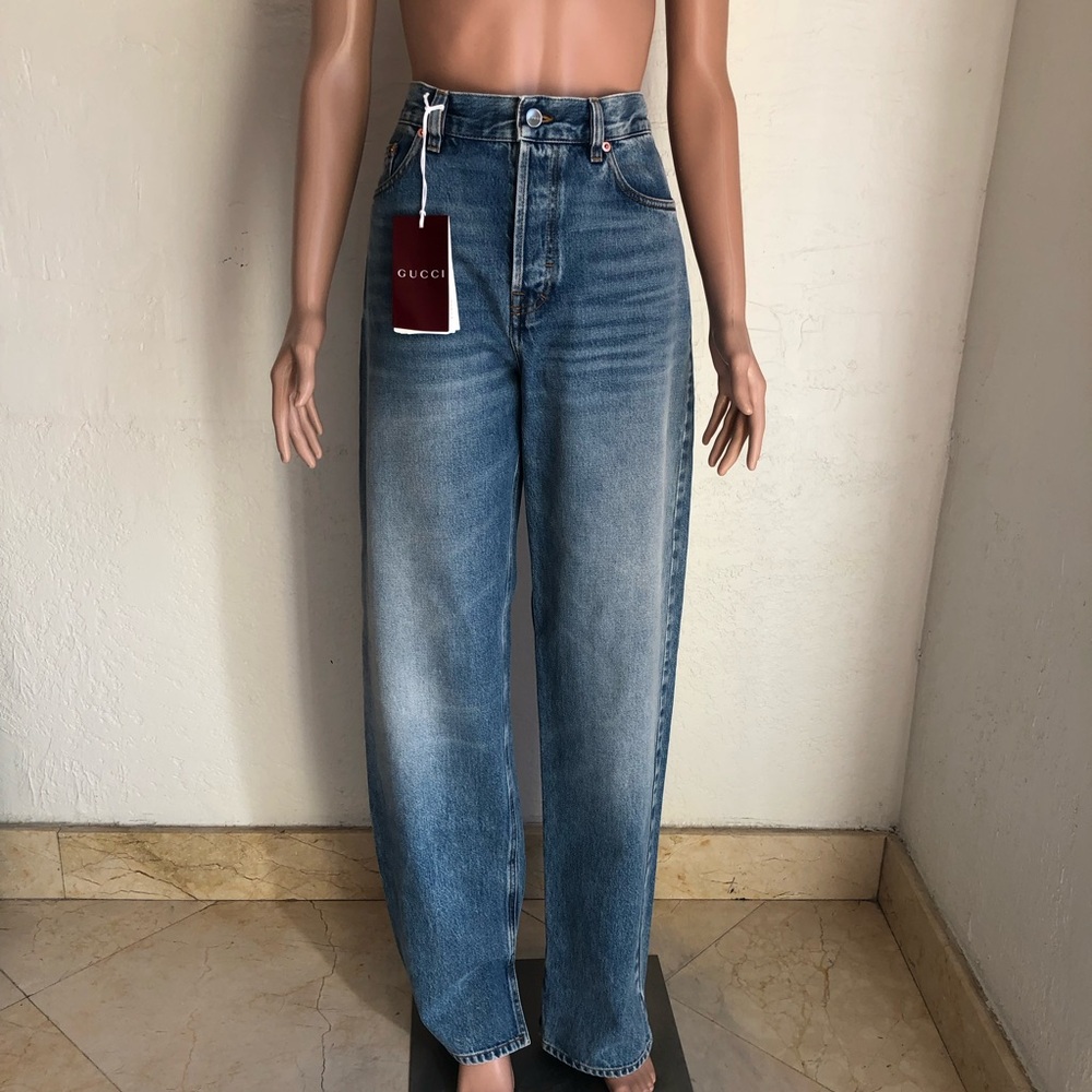 Gucci Women’s Size 27 Light Blue Jeans Boyfriend Washed Denim Pants High-Waisted